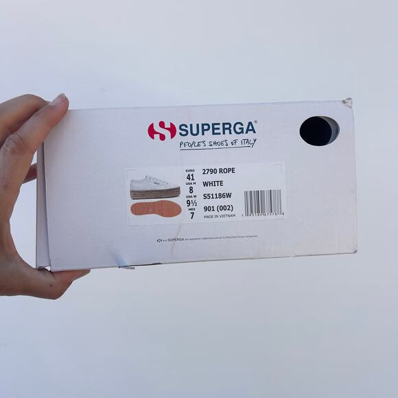 Superga 2790 Donna Rope White Platform Espadrilles Sneakers Shoes 9.5 Box - Picture 2 of 11